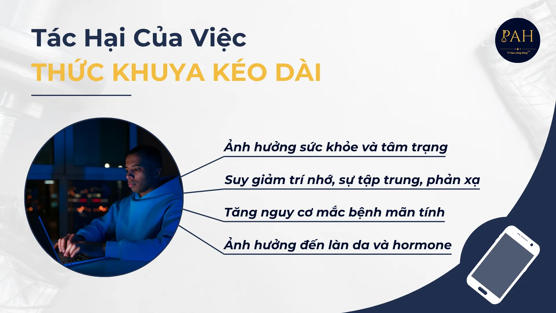 tác hại của thức khuya kéo dài