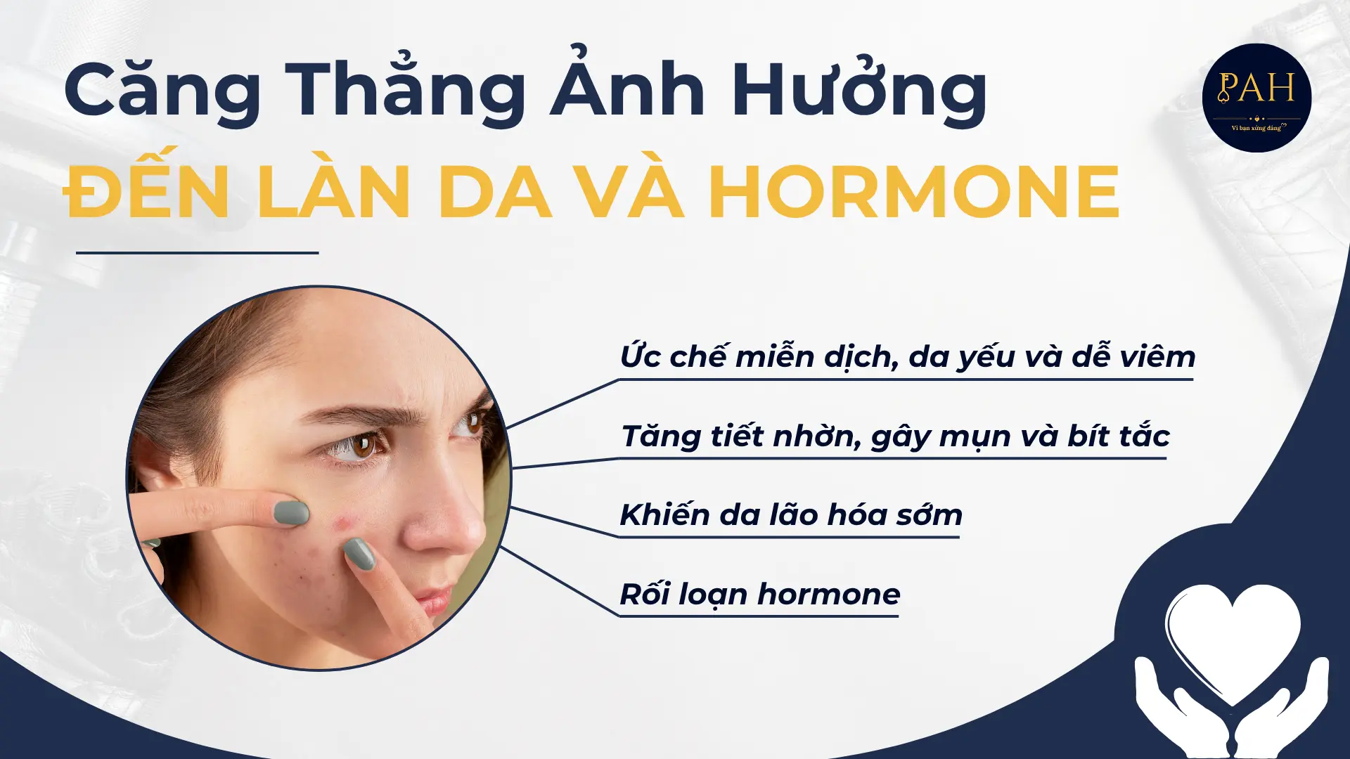 căng thẳng ảnh hưởng làn da và hormone