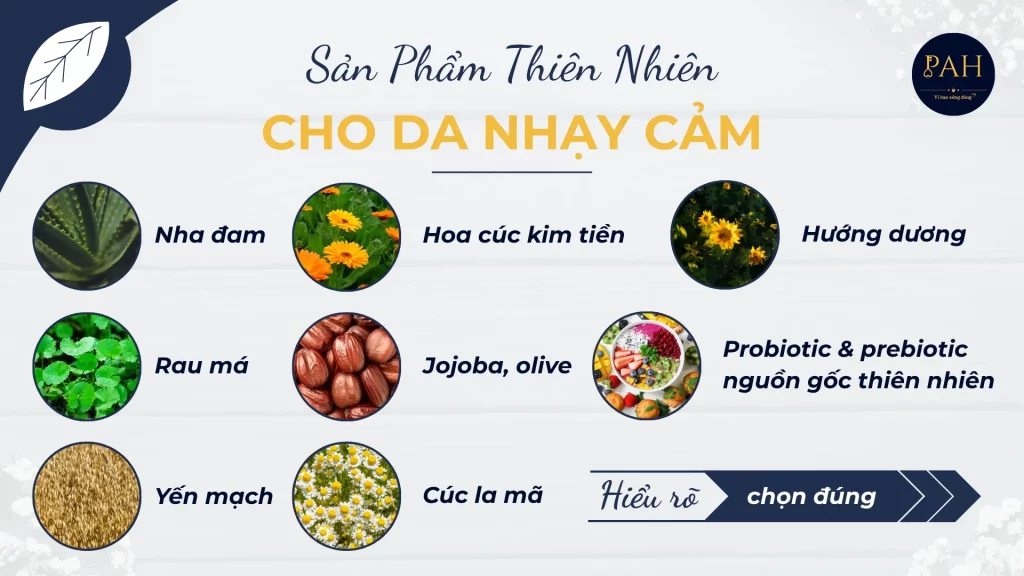 sản phẩm thiên nhiên an toàn cho da nhạy cảm