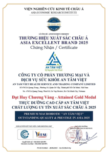 Chứng Nhận Thương Hiệu Xuất Sắc Châu Á 2025 Của Thực Dưỡng Cao Cấp An Tâm Việt