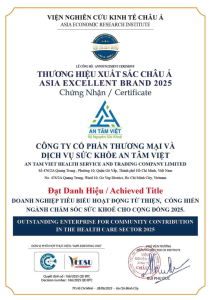 Chứng Nhận Thương Hiệu Xuất Sắc Châu Á 2025 Của Thực Dưỡng Cao Cấp An Tâm Việt