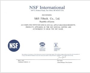 chứng nhận NSF - máy lọc nước Hydrogen Ion Kiềm GEMS