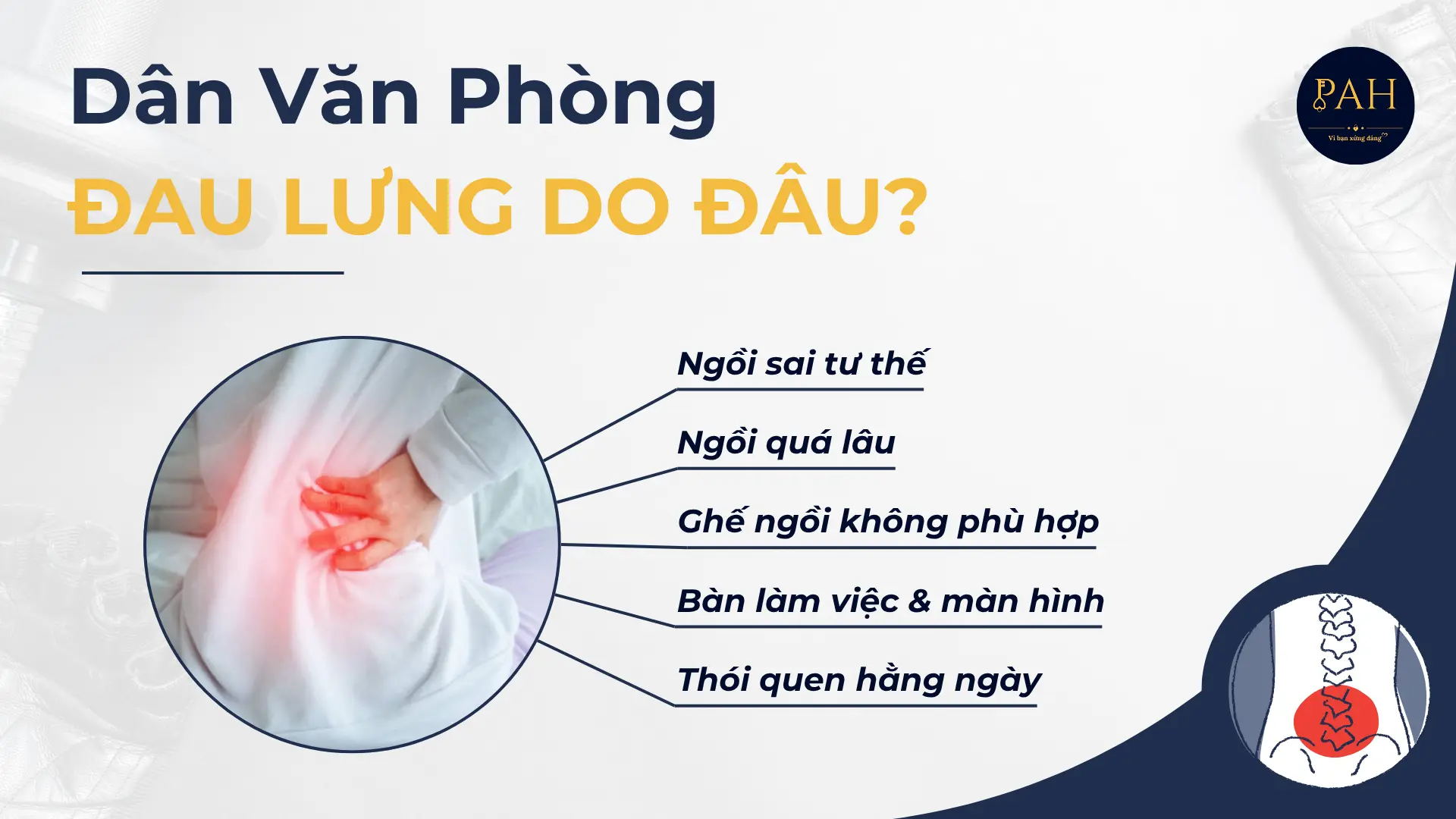 dân văn phòng đau lưng do đâu