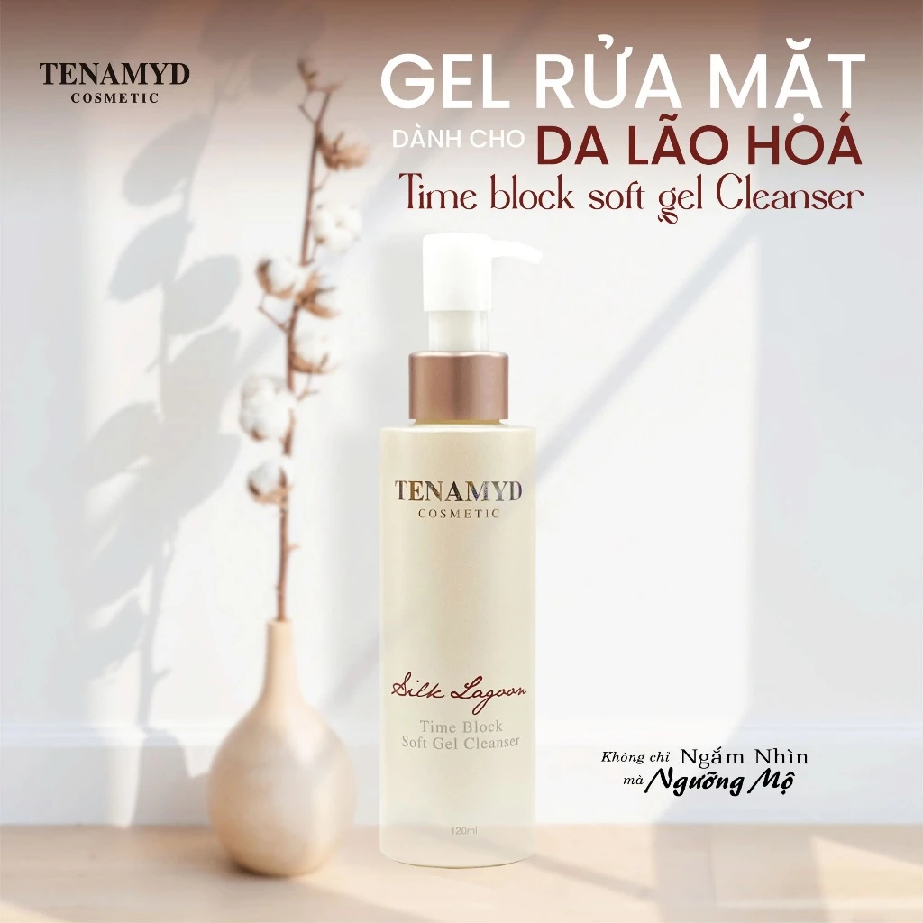 Gel rửa mặt Dành cho da lão hoá - TENAMYD SILK LAGOON TIME BLOCK SOFT GEL CLEANSER_3