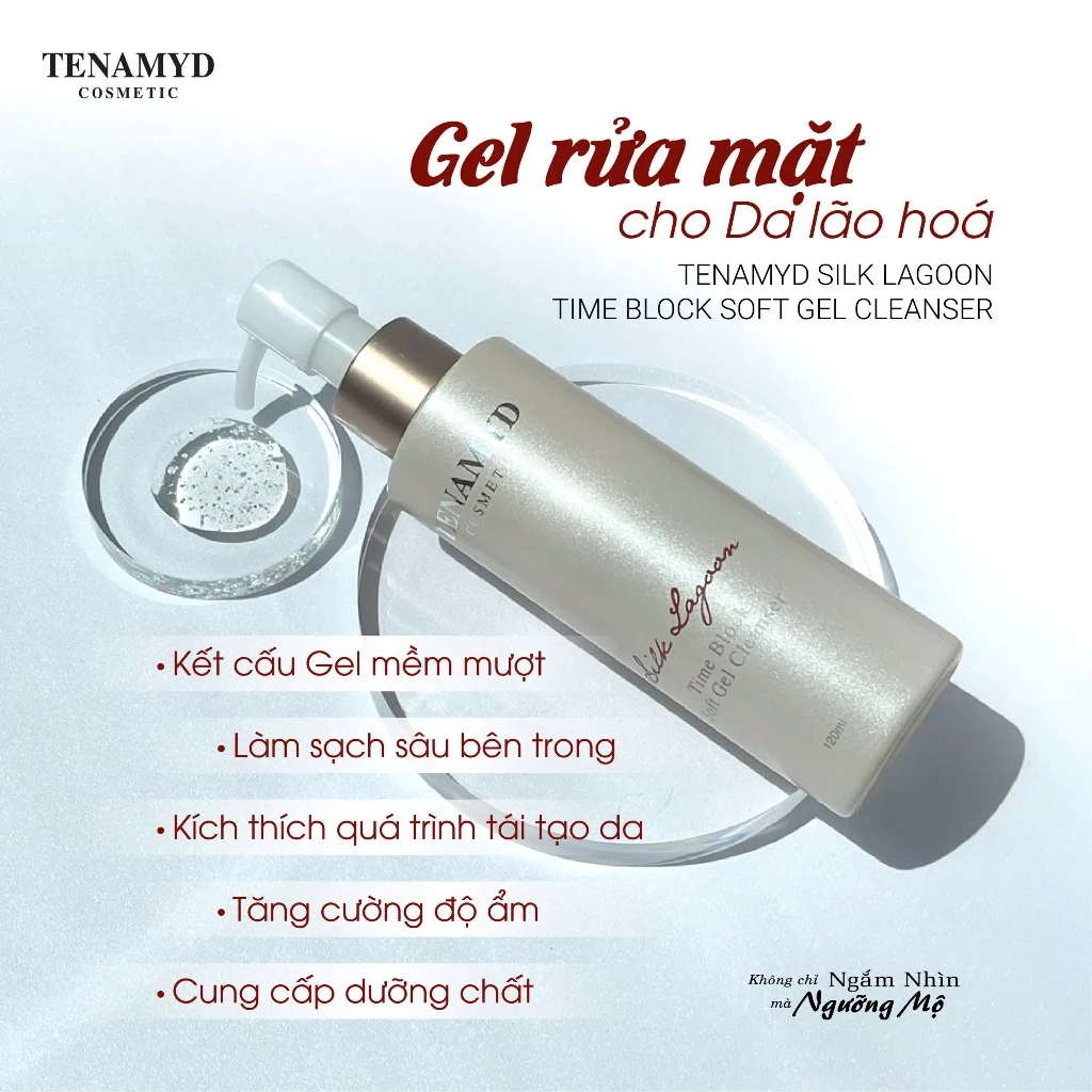 Gel rửa mặt Dành cho da lão hoá - TENAMYD SILK LAGOON TIME BLOCK SOFT GEL CLEANSER_5
