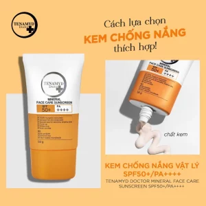 Kem chống nắng vật lý SPF50+PA++++ TENAMYD DOCTOR MINERAL FACE CARE SUNSCREEN SPF50+PA++++_4