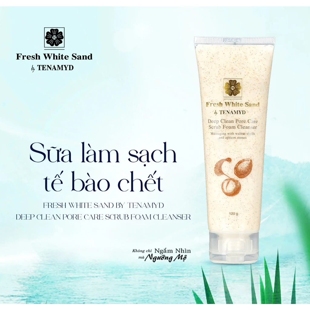 Sữa làm sạch tế bào chết - FRESH WHITE SAND BY TENAMYD DEEP CLEAN PORE CARE SCRUB FOAM CLEANSER_4