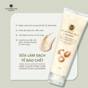 Sữa làm sạch tế bào chết - FRESH WHITE SAND BY TENAMYD DEEP CLEAN PORE CARE SCRUB FOAM CLEANSER_5