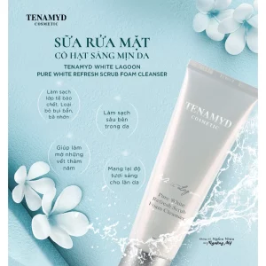 Sữa rửa mặt có hạt sáng mịn da - TENAMYD WHITE LAGOON PURE WHITE REFRESH SCRUB FOAM CLEANSER_2