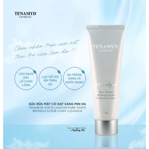 Sữa rửa mặt có hạt sáng mịn da - TENAMYD WHITE LAGOON PURE WHITE REFRESH SCRUB FOAM CLEANSER_3