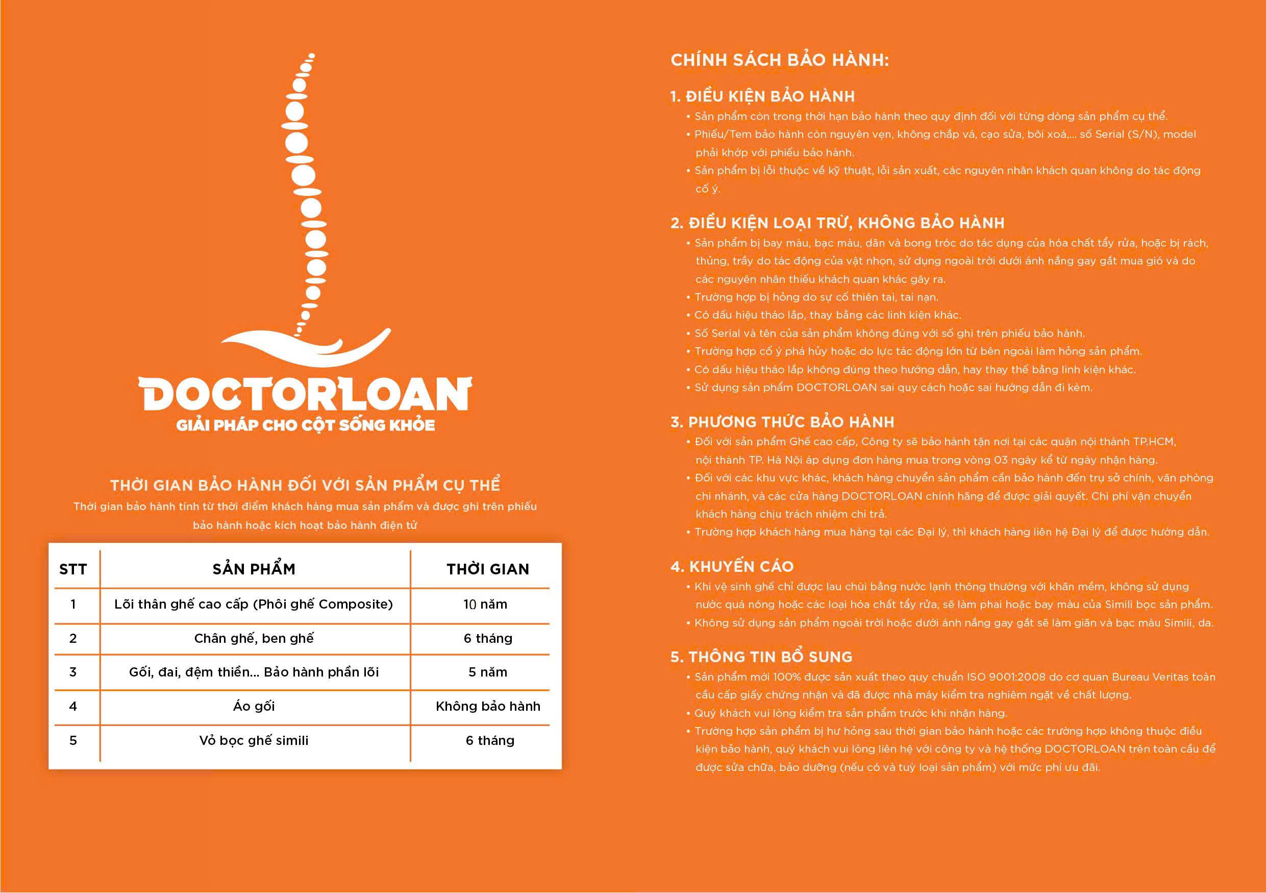 chính sách bảo hành DOCTORLOAN