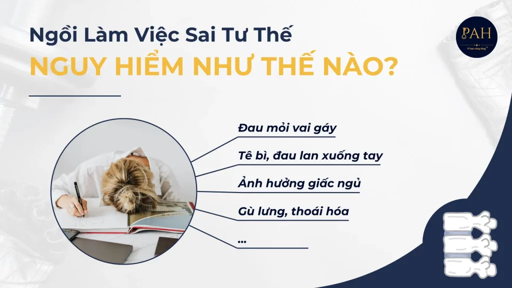 ngồi làm việc sai tư thế nguy hiểm như thế nào